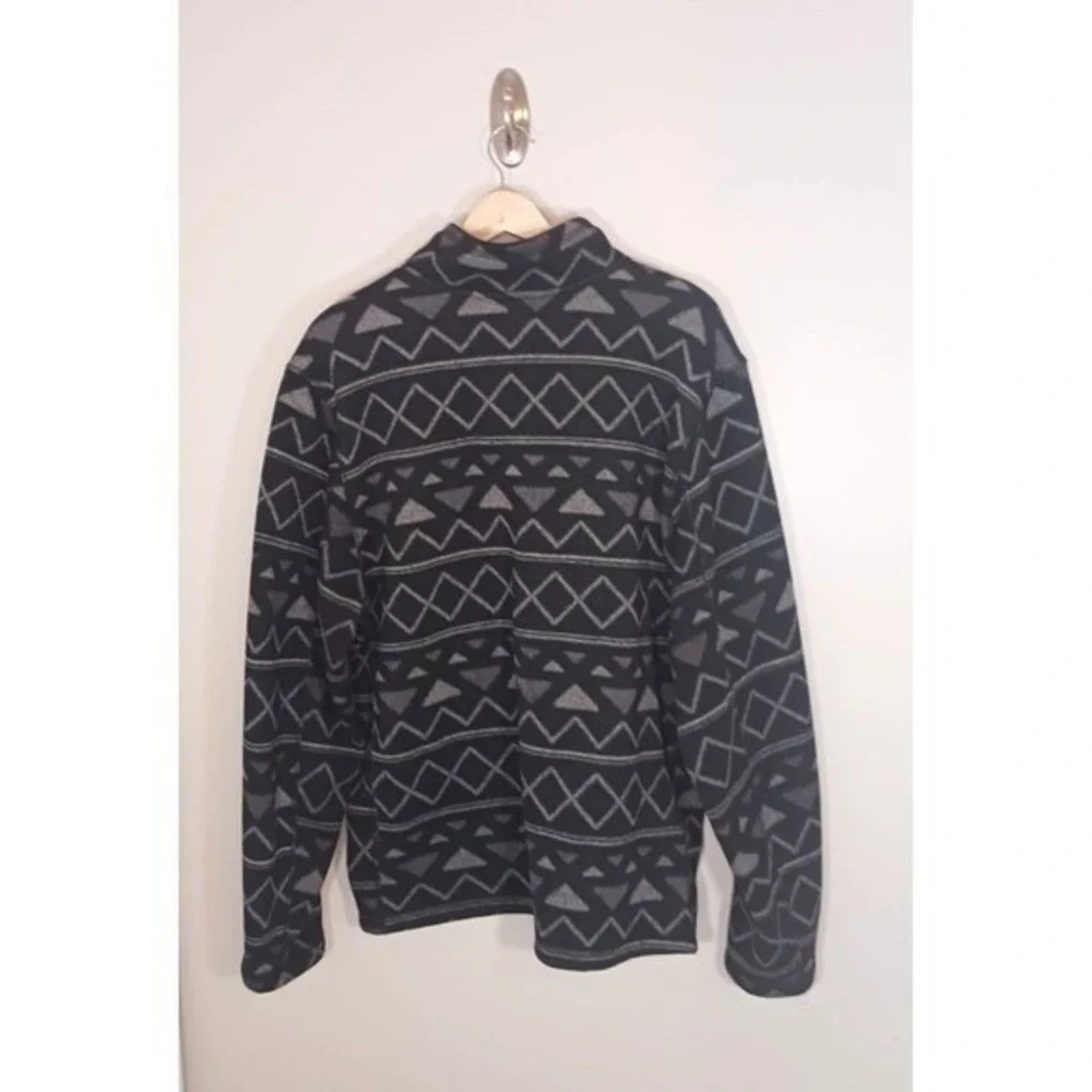 The North Face Mens XL Geometric Fleece 1/4 Zip Gray Southwestern Aztec Pullover